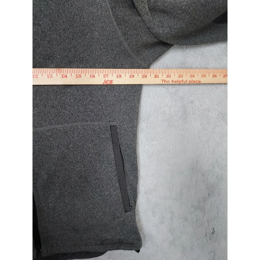 Fjallraven Hoodie Mens Medium Full Zip Ovike Fleece Jacket Gray Drawstring READ